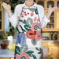 thumbnail image 6 of Pioneer Flower Floral Print Pattern Apron-Garden Aprons for Women with Pockets-Cotton Linen Waterproof Kitchen Cooking Gardening Aprons Adjustable for Kitchen,Cooking,BBQ and Salon 33x27 Inch, 6 of 7