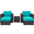thumbnail image 4 of Modway Convene 5 Piece Outdoor Patio Sectional Set in Espresso Turquoise, 4 of 8