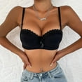 thumbnail image 2 of Bras for Women,French T-Shirt Style Demi Cup Underwire Bra for Women with Smooth Lace Push Up Support and Adjustable Comfort,Sports Bras for Women,Black,L, 2 of 9