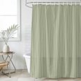 thumbnail image 4 of Sage Green Striped Bathroom Shower Curtains with 12 Hooks Polyester Waterproof Shower Curtain for Stalls and Bathtubs Modern Minimalist Boho Stripes Decorative Bathroom Privacy Curtain 60x72 Inches, 4 of 9