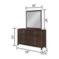 thumbnail image 3 of JERFIT Modern Queen Bedroom Set with LED Headboard, Bluetooth Speakers, USB Ports, 4-Pc Storage Bed, Dresser, Nightstand & Mirror in Walnut Finish, 3 of 10