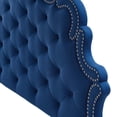 thumbnail image 3 of Tufted Headboard, Nailhead, King California Size, Blue Navy, Velvet, Modern Contemporary, Mid Century Bedroom Master Guest Suite Room, 3 of 9