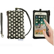 Tainada Phone Wristlet Purse 2 in 1 Pouch with View Window Touch Screen & Detachable Neck Lanyard, Wristlet Strap