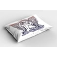 thumbnail image 2 of Ambesonne Wings Print Pillow Sham 2 Pack, Long Hair Girl and Halo, 36"x20", Dark Purple and Eggplant, 2 of 3