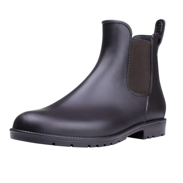 Botas de lluvia Asgard Chelsea para mujer, color marrón oscuro, impermeables