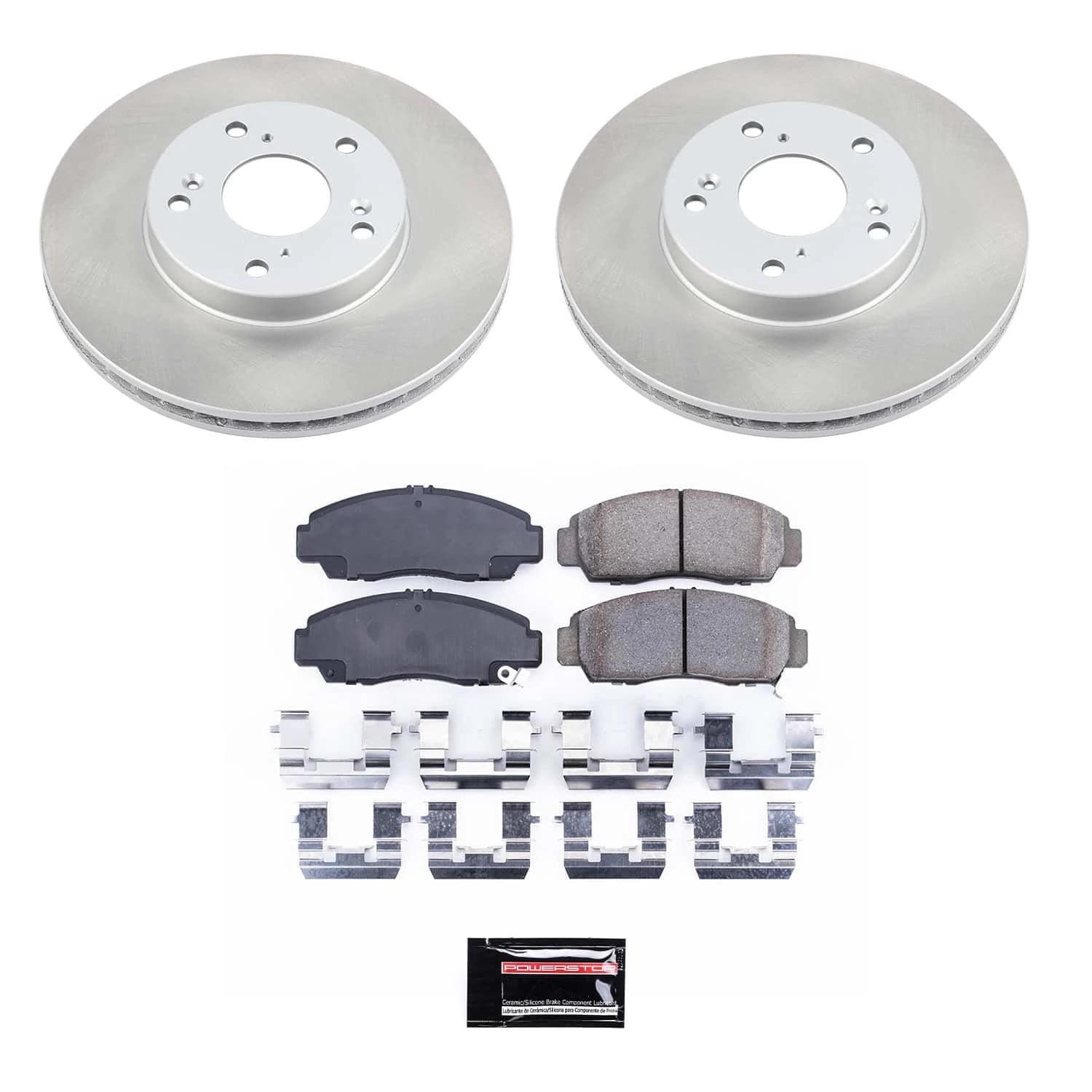 PowerStop Front Semi-Coated Rotor and Low-Dust Ceramic Brake Pad Kit SC2558