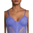 thumbnail image 4 of No Boundaries Juniors Lace & Dot Mesh Bustier, 4 of 5