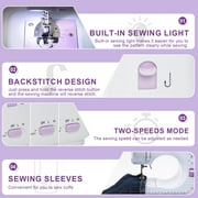 BSHAPPLUS® Portable Sewing Machine,49 Piece Handheld Electric Sewing Machines Kit,12 Stitch Patterns Mini Sewing Machine for Beginners Kids,Household Multifunctional Crafting Mending Machine