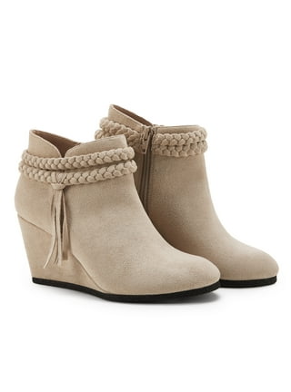 Braided strap flat heel boots cheap
