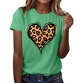 thumbnail image 4 of LOVZFMLL Hauts d'Été pour Femmes T-Shirt à Manches Courtes Imprimé Cœur Blouse Basique Décontractée, 4 of 5