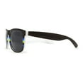 thumbnail image 3 of Wood Grain Pattern Arm Horn Rim Classic Skater Shade Sunglasses Blue Green Black, 3 of 4