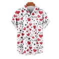 thumbnail image 2 of guisaled Valentines Day Shirt for Men, Short Sleeve Button Down Shirts Vacation Party Shirt heart Printed Hawaiian Beach Casual Shirts, 2 of 4