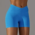 thumbnail image 3 of SWSMCLT Women's High Waisted Yoga Shorts Thin Casual Track Shorts Soft Gym Jogger Yoga Tight Spandex Blue X-Large, 3 of 5