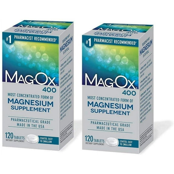 MagOx 400 Magnesium Oxide Dietary Supplement Most Concentrated form of Magnesium 120 Tablets