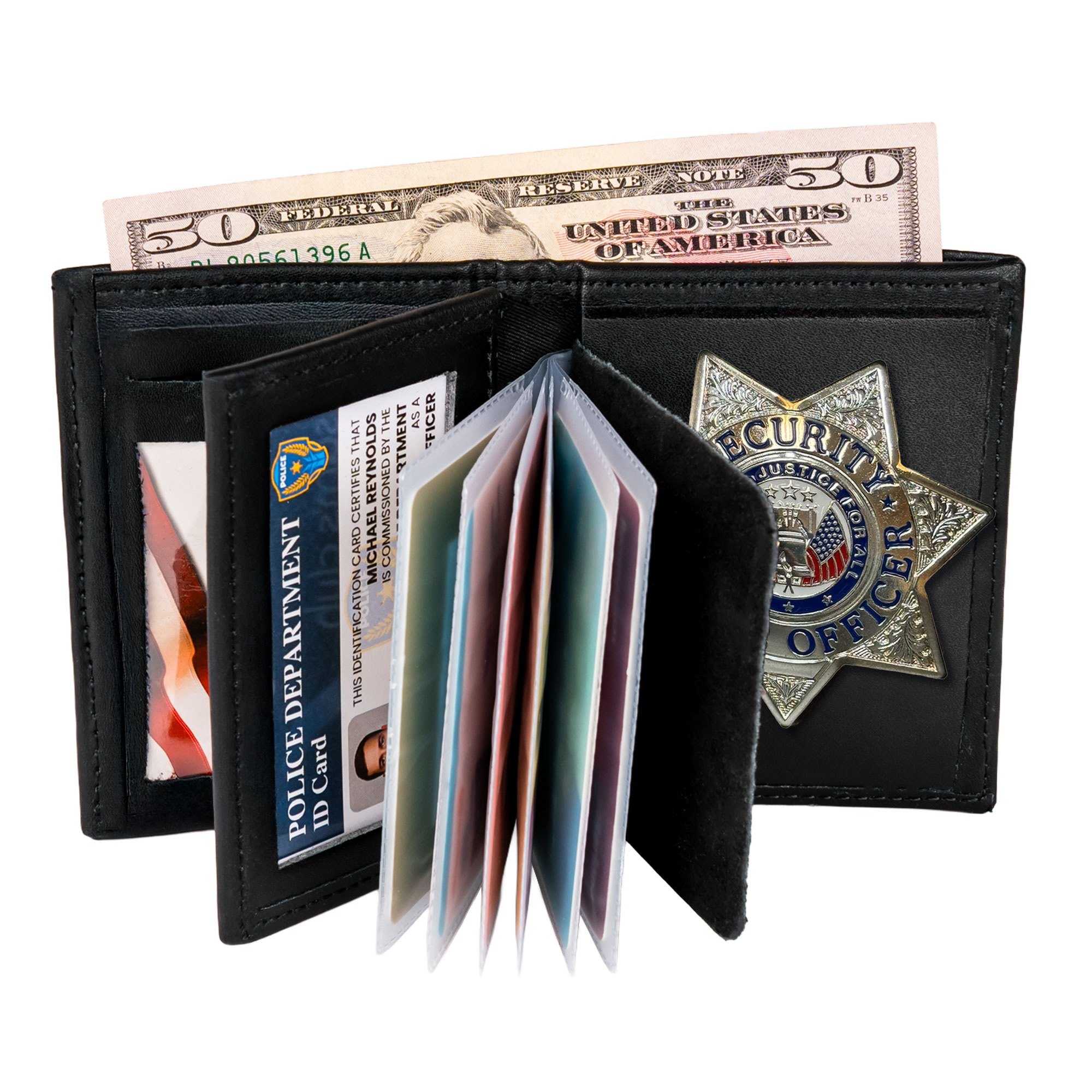 Hero's Pride Deluxe Bi-Fold ID Wallet – Fits Oval Badge, Traditional