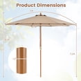 thumbnail image 3 of Gymax 9 FT Patio Umbrella w/Adjustable Height Rope Pulley Lift Vented Top for Beach Brown, 3 of 10