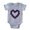 Heather Grey, variant on CafePress - Heart Black Flowers - Cute Infant Baby Football Bodysuit