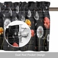 thumbnail image 6 of Vintage Dandelion Valance Curtain Yellow Flower Black Wood Board Retro Window Valances Rod Pocket Short Curtains Window Treatments for Kitchen Bedroom Bathroom Laundry 42" x 12", 6 of 9