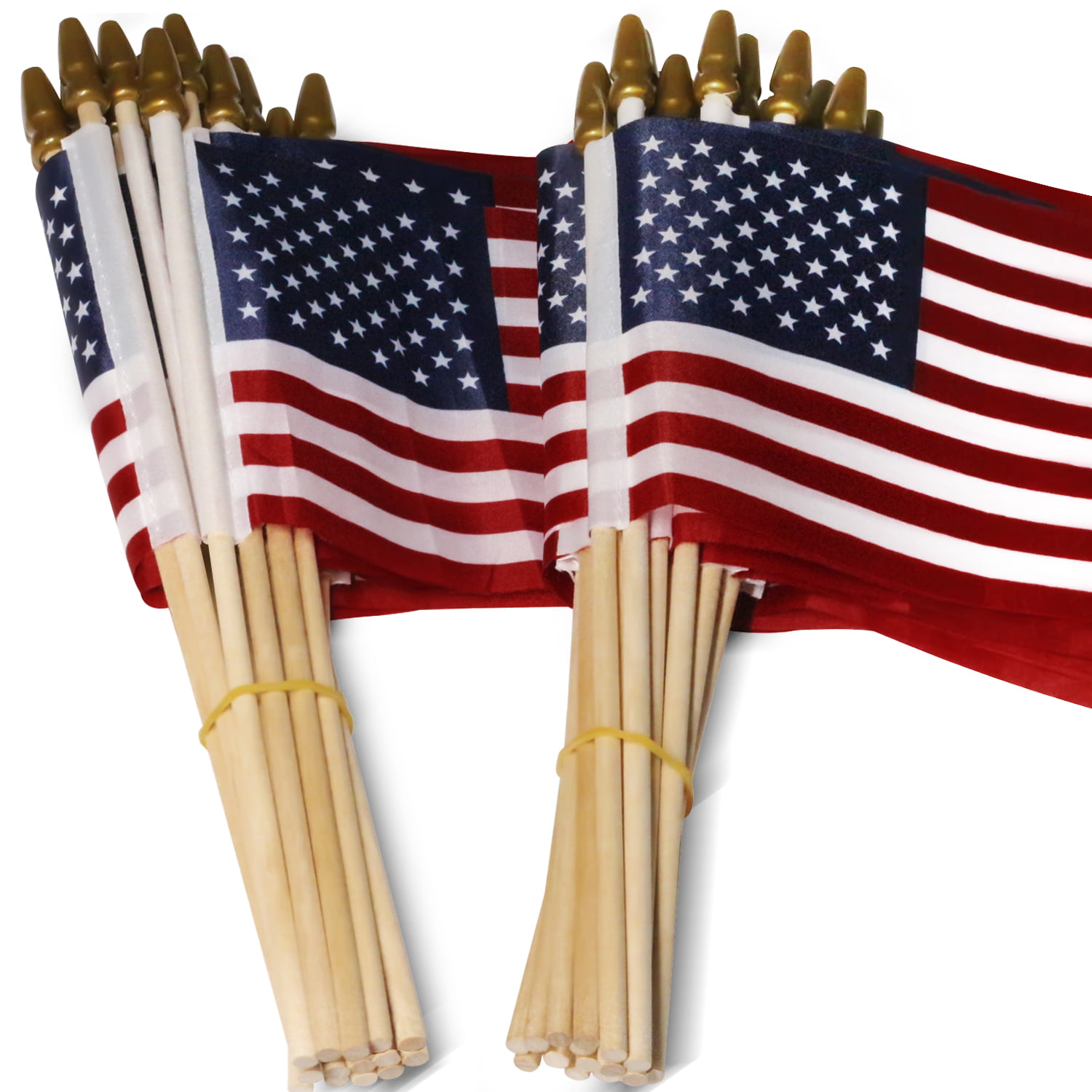 12 USA Country 12" x 8" Inch Flags On Wooden Sticks...New 