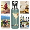 thumbnail image 7 of Yayeee 33oz Insulated Water Bottle Double Wall Stainless Steel with Flip Straw Lid, Beige Martini, 7 of 7