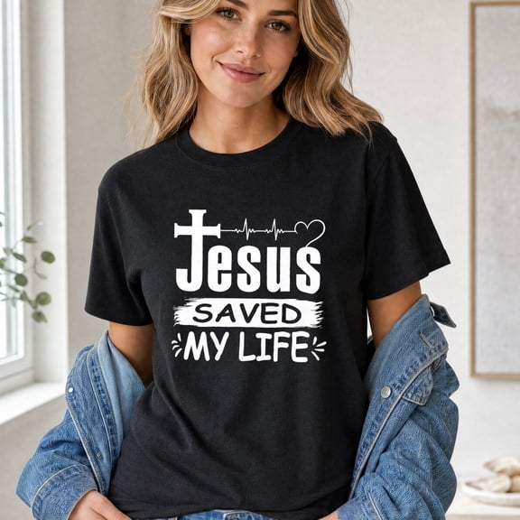 Jollimate Jesus Saved My Life Shirt, Jesus shirt, Christian 4th July Shirts, Christian Gift For Girl