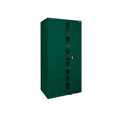 Sandusky Lee 36 W X 24 D X 78 H 5 Shelf Freestanding Steel Storage Cabinet With Recessed Handle Forest Green Walmart Com Walmart Com