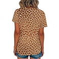thumbnail image 6 of Ceisia Men's Classic Brown-Yellow Leopard Print Crew Neck T-Shirts, Stretchy Breathable Casual Short Sleeve Tops Gifts, 6 of 9
