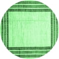 thumbnail image 1 of Ahgly Company Indoor Round Abstract Emerald Green Modern Area Rugs, 8' Round, 1 of 4