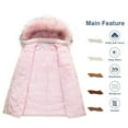 thumbnail image 3 of Chrisuno Women's 3/4 Length Winter Coat Parka Military Style Fleece Jacket Hood M Pink, 3 of 5