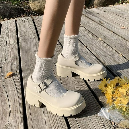 

Mary Jane leather shoes New thick-soled British style women‘s shoes spring and autumn all-matching skirt high heel single-layer shoes
