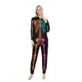 thumbnail image 6 of SDNall Skeleton Family Halloween Costume Woman Halloween Fashion Cute Skeleton Print Plush Long Sleeved Jumpsuit Family Parent-Child Wear Mom, 6 of 8