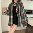 thumbnail image 5 of Camisa a cuadros para mujer, Top de manga larga de otoño, blusa Vintage a la moda con una botonadura, camisas holgadas a cuadros de estilo Preppy para mujer, 5 of 5