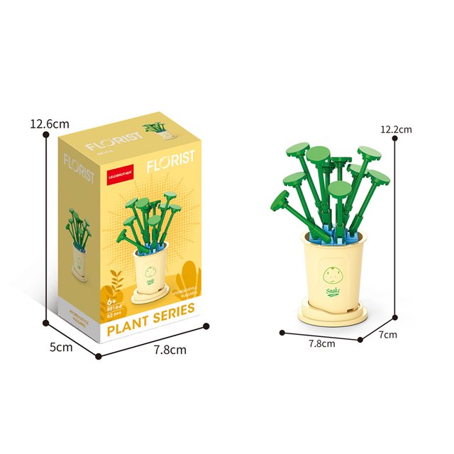 Amyove Creative Flower Building Blocks Simulation Bouquet Potted Building Bricks Toys For Home Decoration