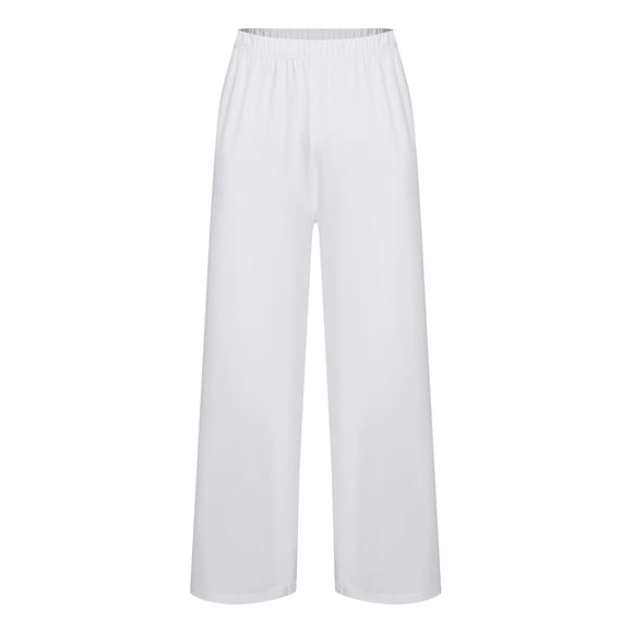 Rswnyirn Mens Liturgical Worship Dance Pants Solid Color Lyrical Dance Elastic Waistband Trousers White 3XL