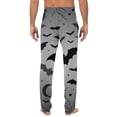 thumbnail image 5 of Domzest Mens Halloween Pajama Pants Pumpkin Ghost Bat Graphic Wide Leg Sleepwear Drawstring Elastic Waisted Funny Pj Bottoms Dark Gray L, 5 of 5