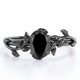 thumbnail image 1 of JeenMata Inspirado en la Naturaleza: Diamante Negro Ovalado de 1,3 Quilates Creado en Laboratorio, Anillo de Compromiso con Engaste de Cuatro Puntas, Baño de Oro Negro de 18 K sobre Plata, 1 of 6