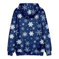 thumbnail image 4 of Christmas Men's Hoodies Lightweight Snowflake Print Activewear Hooded Sweatshirt Men Long Sleeve Pullover with Pockets Dark Blue 3XL, 4 of 4