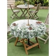 thumbnail image 3 of Outdoor Tablecloth with Umbrella Hole and Zipper, Spring Emerald Green Eucalyptus Round Table Cloth 60 Inch Waterproof Tablecloth, Botanical Leaf Country Picnic Table Cover for Patio Camping, 3 of 7