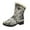 Beige, variant on Lovskoo 2024 Women's Middle Mid Calf Boots Round Toe Chunky Heel Vintage Solid-Color Printed Fleece Mid-Heel Mid-Calf Boots Beige