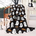 thumbnail image 2 of Halloween Ghosts and Bats Pattern Blanket,Comfortable Soft Flannel Throw Blanket,All Season,Warm Lightweight Blankets for Sofa Bed Couch Living Room Chair,40"x50", 2 of 4