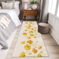 thumbnail image 4 of 2'x6' Rug Runners for Hallways Kitchen, Yellow Flowers Non Slip Entryway Beside Floor Carpet Runner, Farmhouse Botanical Watercolor Floral Washable Laundry Room Bedroom Throw Rugs Mat for Family Pet, 4 of 8