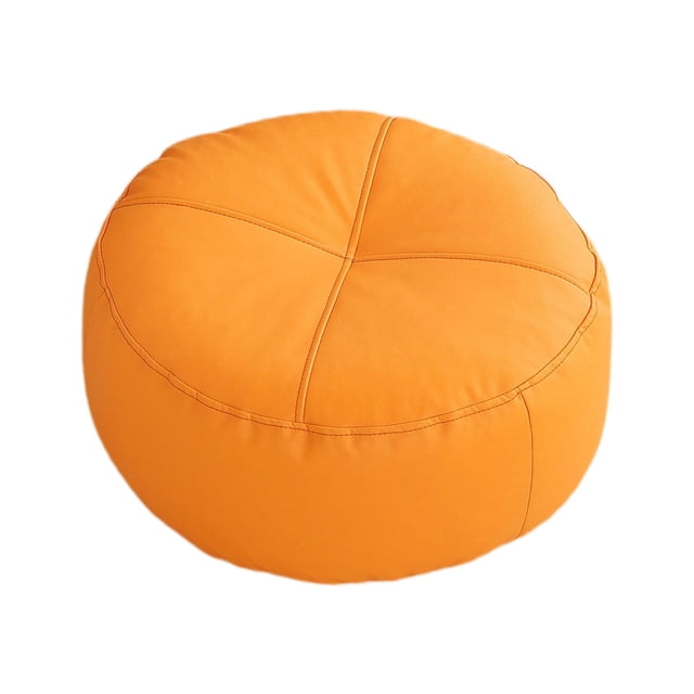 Cojín de suelo, cojines de tatami, redondo, cómodo, decorativo, de piel sintética, cojín para el suelo, cojín para patio, para yoga, sala de estar, naranja