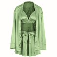 thumbnail image 1 of Pijamas de satén para mujer con pantalones cortos, conjunto de 3 piezas, conjunto de pijama para mujer, conjuntos de ropa interior Sexy para mujer, conjunto de ropa de salón, blusas xuanjing  unisex, 1 of 2