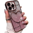 thumbnail image 6 of Compatible with iPhone Case,Glitter Gradient Heart Electro Plated Bumper Camera Lens Protection Clear Soft Shockproof Cover Phone Case (Blue,iPhone 13 Pro), 6 of 6