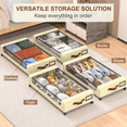thumbnail image 5 of GoMaihe Under Bed Storage with Wheels: XXL 48L Underbed Storage Containers with Clear Lids - Rolling Drawers & Bins for Shoes Clothes in Dorm Bedroom - Space-Saving Easy Pull-out Beige 2-Pack, 5 of 5
