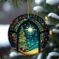 thumbnail image 2 of Cagogo under $5 Circular Tree Ornament, Tree Decoration 2D Circular, Hanging Decoration Ornament, Northern Lights Tree Decor, Christmas Tree Hanging Accent, Holiday Circular Ornament, 2 of 4