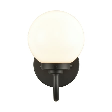 

Elk Home Fairbanks 8.5 High 1-Light Sconce - Matte Black with Opal