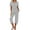 Gray, variant on Tnhcen 2 Piece Summer Women's Cotton Pajama Sets V-Neck Tops with Capri Pants Sleepwear Homewear Set S-2XL