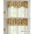 thumbnail image 4 of Tie Up Valance Curtain for Kitchen,Folk African Women Dancing Rod Pocket Short Curtains Adjustable Tie-Up Shade Valances,Tribal Art on Retro Brown Window Treatment for Bathroom Living Room Bedroom, 4 of 8