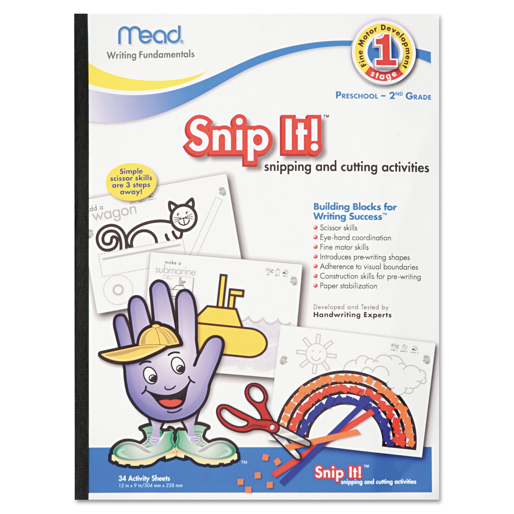 Mead Snip It Tablet, 12 x 9, 34 Sheets per Pad, White